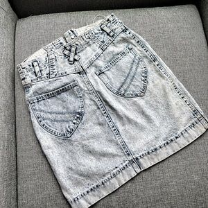Acid Wash Denim Jean Mini Skirt Size S